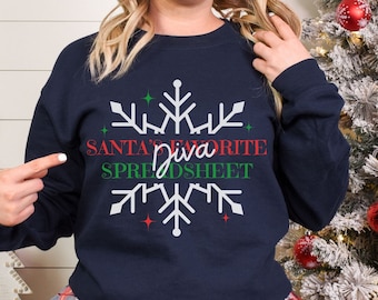 Santa's Lieblingstabelle Diva Excel-Sweatshirt für Datenanalytiker, Tabelle Humorgeschenk, Excel-Liebhaber Rundhalsausschnitt, Datenanalytiker-Geschenk