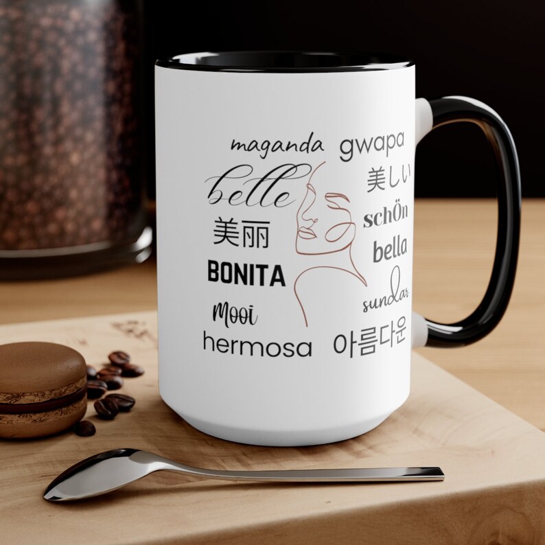 Filipino Mug, Maganda Mug, Gwapa Mug, Filipino Gift, Philippines Mug, Filipino Mug, Filipina Mug, Female Face Line Art Mug, Beautiful Mug image 3