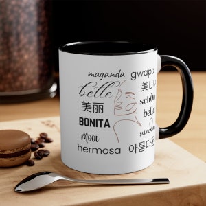 Filipino Mug, Maganda Mug, Gwapa Mug, Filipino Gift, Philippines Mug, Filipino Mug, Filipina Mug, Female Face Line Art Mug, Beautiful Mug image 2