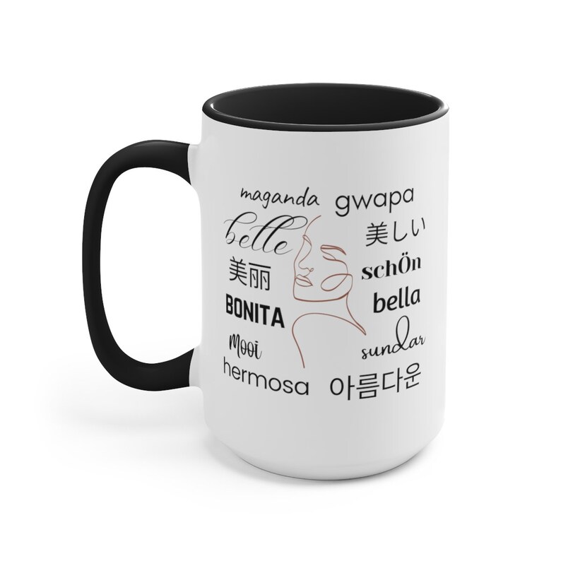 Filipino Mug, Maganda Mug, Gwapa Mug, Filipino Gift, Philippines Mug, Filipino Mug, Filipina Mug, Female Face Line Art Mug, Beautiful Mug image 1