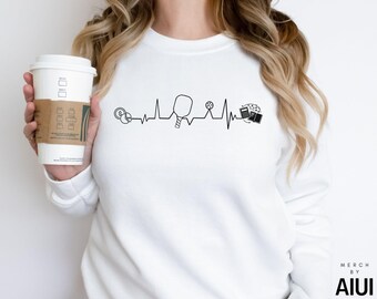 Pickleball Heartbeat Sweatshirt | Finance and Accounting Gift | Unisex Pickleball Paddle Crewneck | CPA and Bookkeeper Apparel