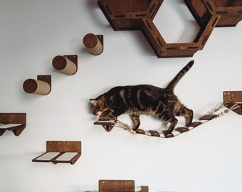 Wooden Cat Wall Furniture Set / Cat Wall Shelves / Cat Tree / - Etsy Wooden Cat Wall Furniture Set / Cat Wall Shelves / Cat Tree / - Etsy