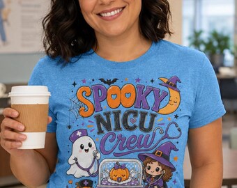 NICU Halloween Shirt, Neonatal ICU Nurse Gift, Spooky Ghost Nurse, NICU Crew