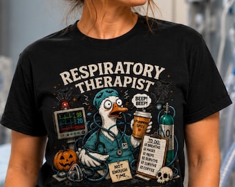 Respiratory Therapist Halloween Shirt, RT Silly Goose Shirt, Funny Spooky Medical Tee, Funny Goose Respiratory Therapist Tee