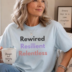 Stroke Survivor Gift Shirt, Stroke Recovery Shirt, Brain Injury Awareness, Rewired Resilient Shirt, After Stroke Gift