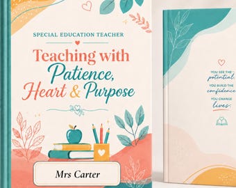 Personalized Special Ed Teacher Journal, Custom Name Notebook, Teacher Appreciation and Christmas Gift