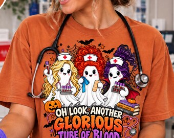 Halloween Phlebotomist Shirt, Oh Look Another Glorious Tube of Blood, Phlebotomist Nurse Shirt, Halloween Healthcare Shirt, Comfort Colors
