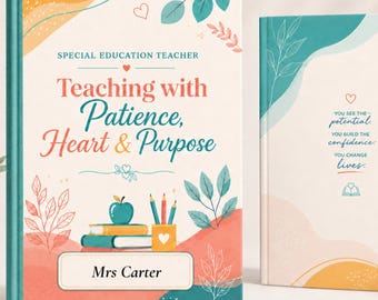 Personalized Special Ed Teacher Journal, Custom Name Notebook, Teacher Appreciation and Christmas Gift