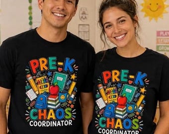 Pre-K Chaos Coordinator Teacher Shirt, Retro Teacher BTS,  K thru 5th Elementary Teacher Team, Back To School Squad