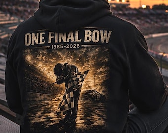 RIP Kyle Hoodie, One Final Bow Tribute Pullover, Racing Fan Memorial Apparel, Checkered Flag Number 8, Legends Never Die, Forever Rowdy