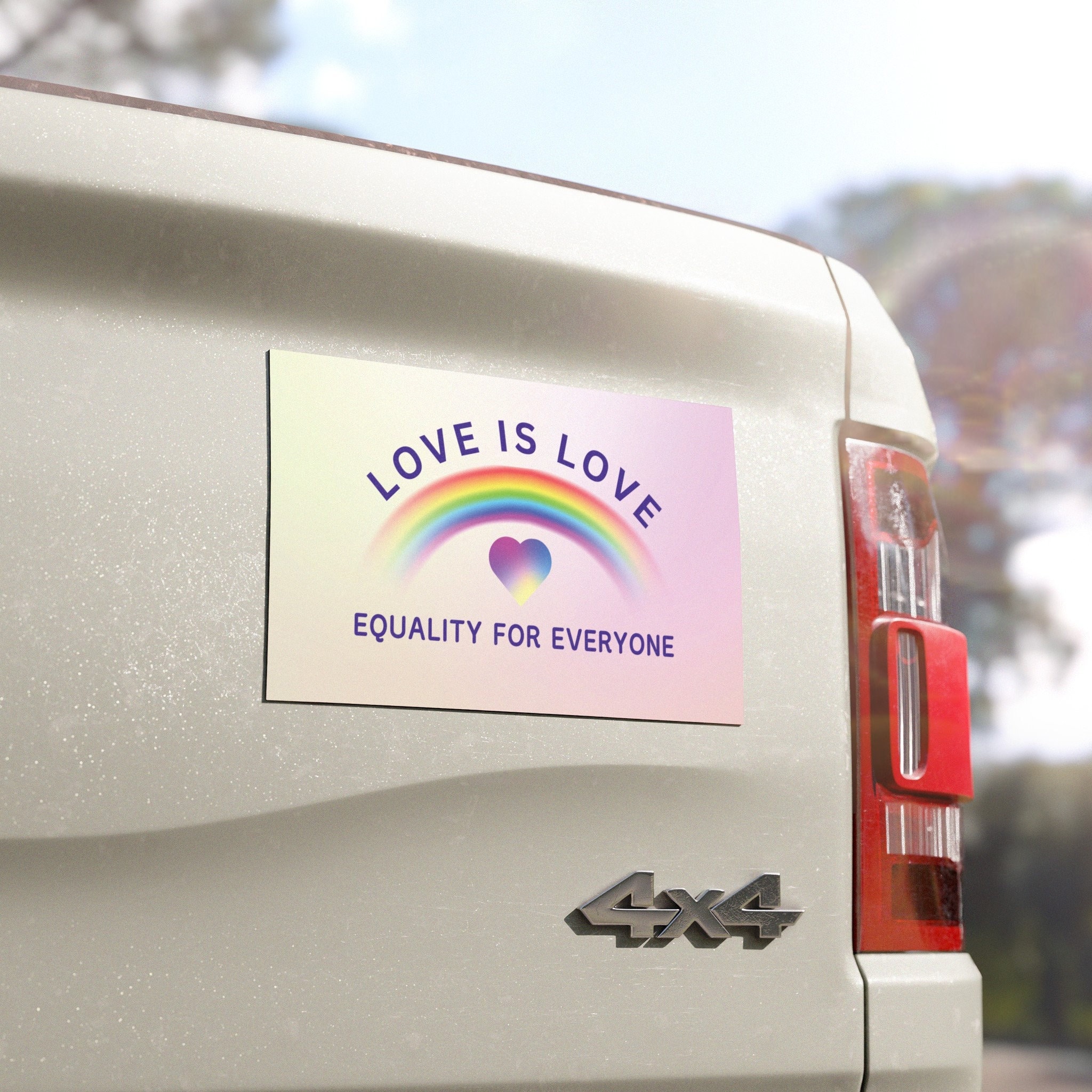 Durable Pride Car Magnet, Equality For Everyone, Love Is Love Car Magnet