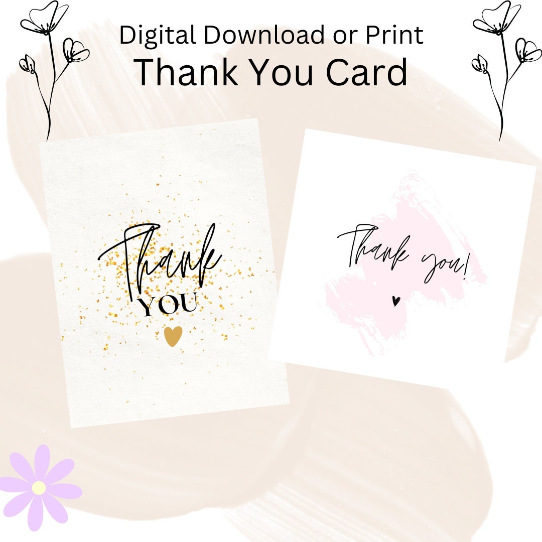 Digital Thank You Card, Digital, Printable, Thank You Card, Digital ...