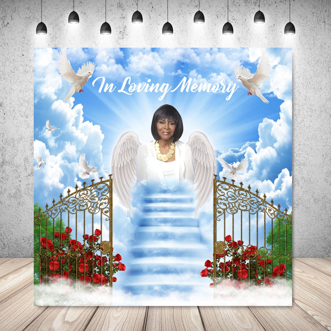 In Loving Memory Backdrop for Photography Stairs to Heaven Memorial ...