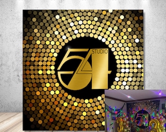 Studio 54 Geburtstag Hintergrund für Fotografie 70er Jahre Disco 40th 50th Birthday Party Banner Personalisierte Gold Schwarz Vinyl Fotostudio Requisiten