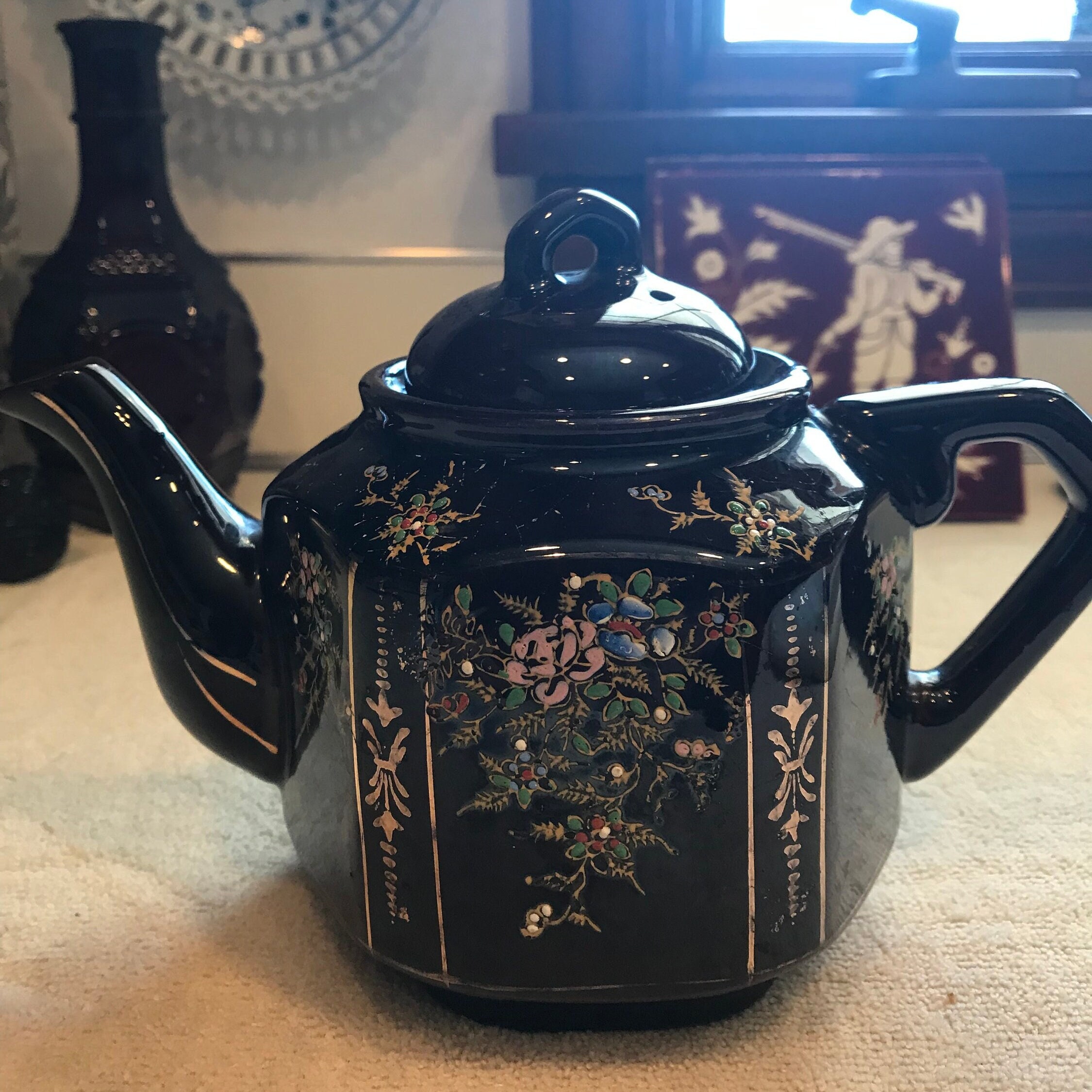 Antique Brown Betty Tea Pot 1940s Etsy