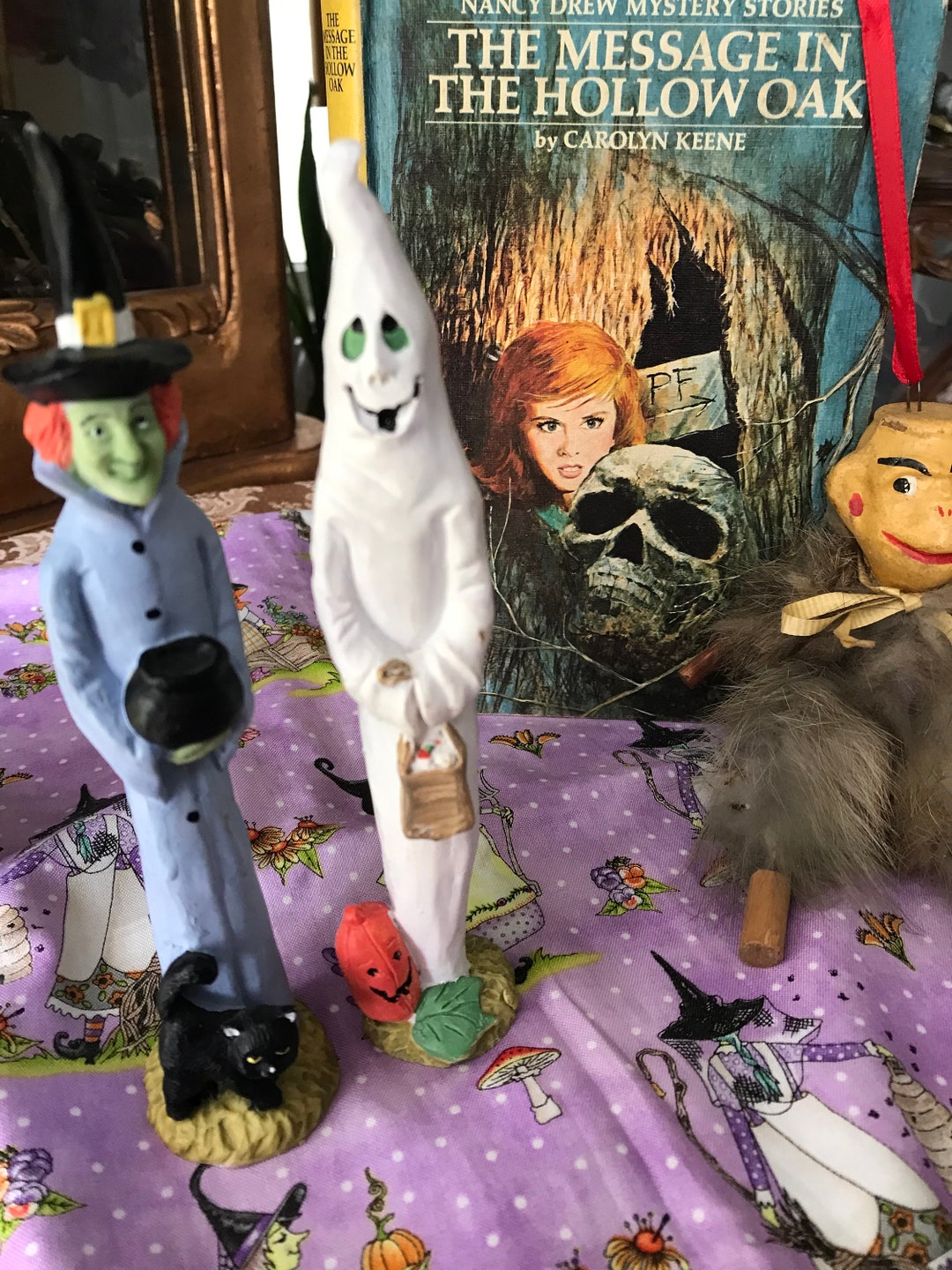 Vintage Halloween Pottery Figurines set of Two Etsy