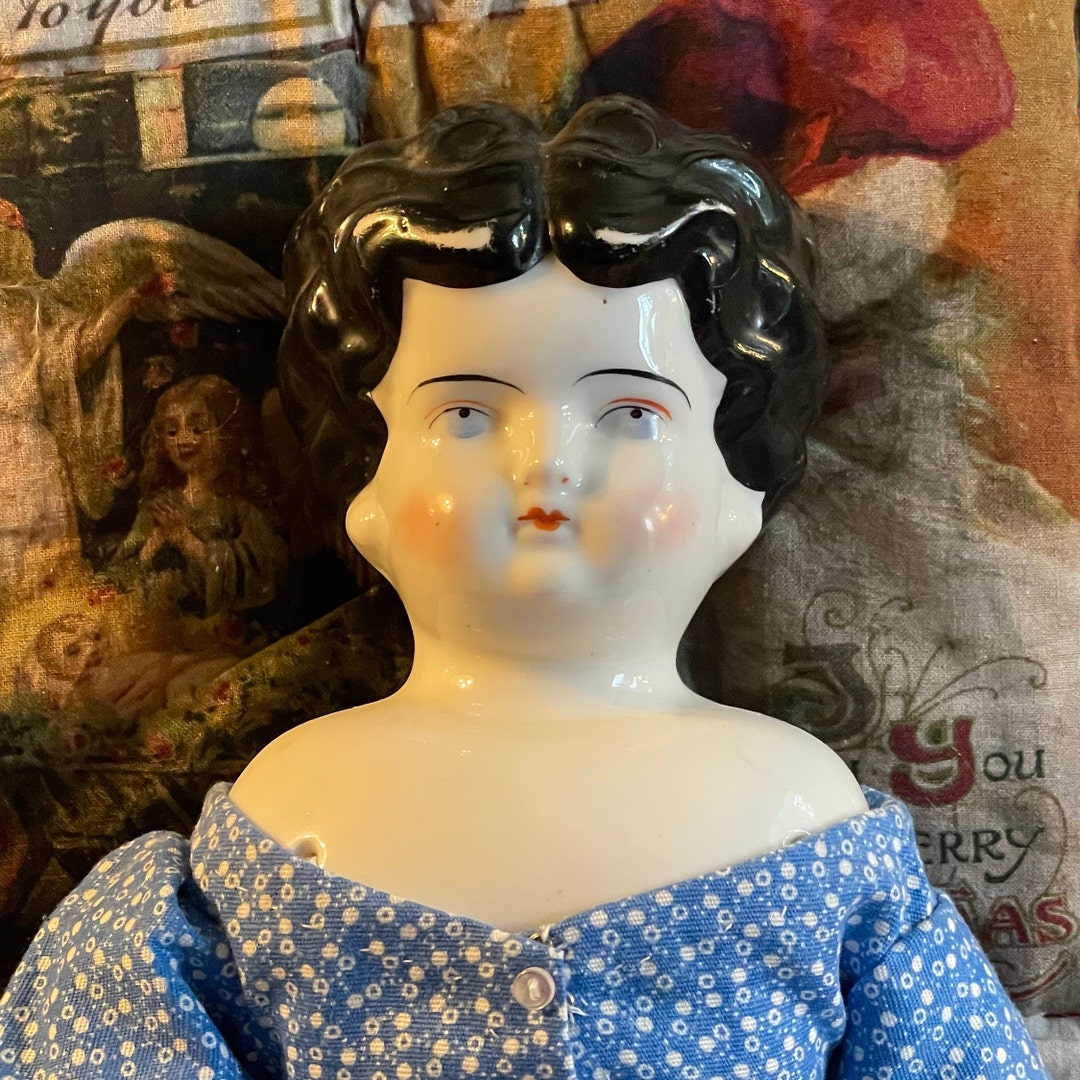 Antique german china doll 1800 s etsy