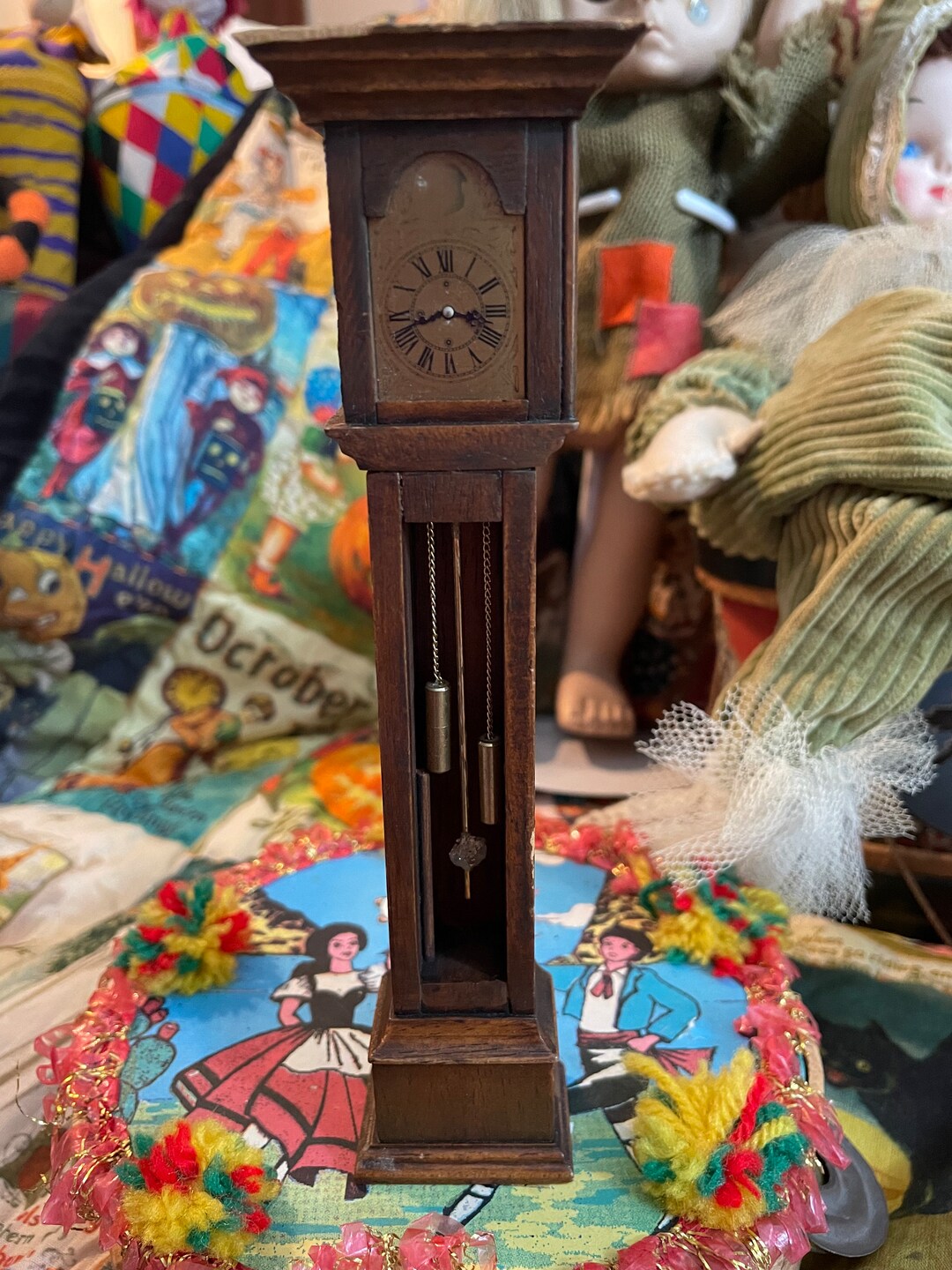Vintage Dollhouse Grandfather Clock Etsy