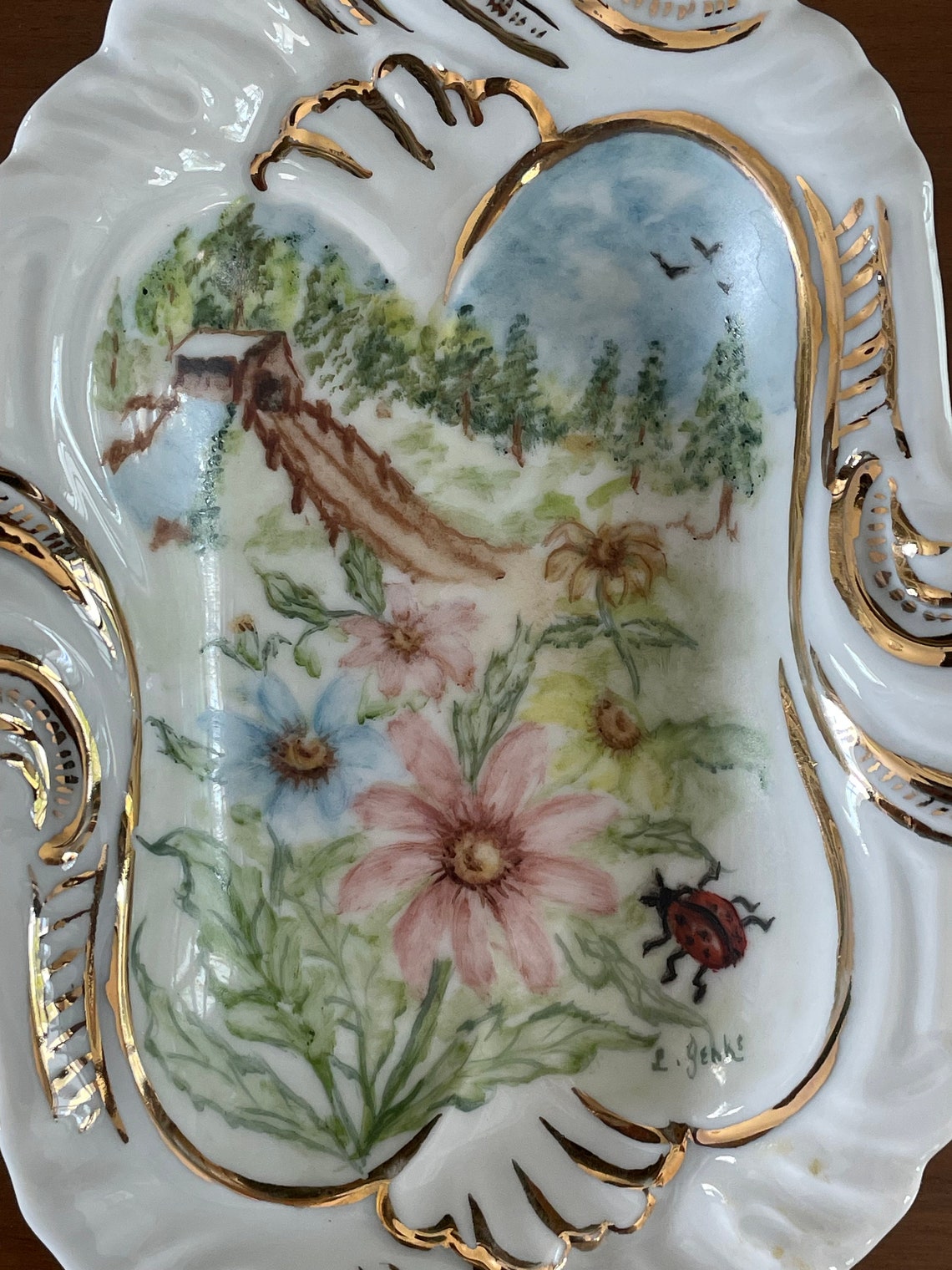 Vintage Porcelain Candy Dish Etsy