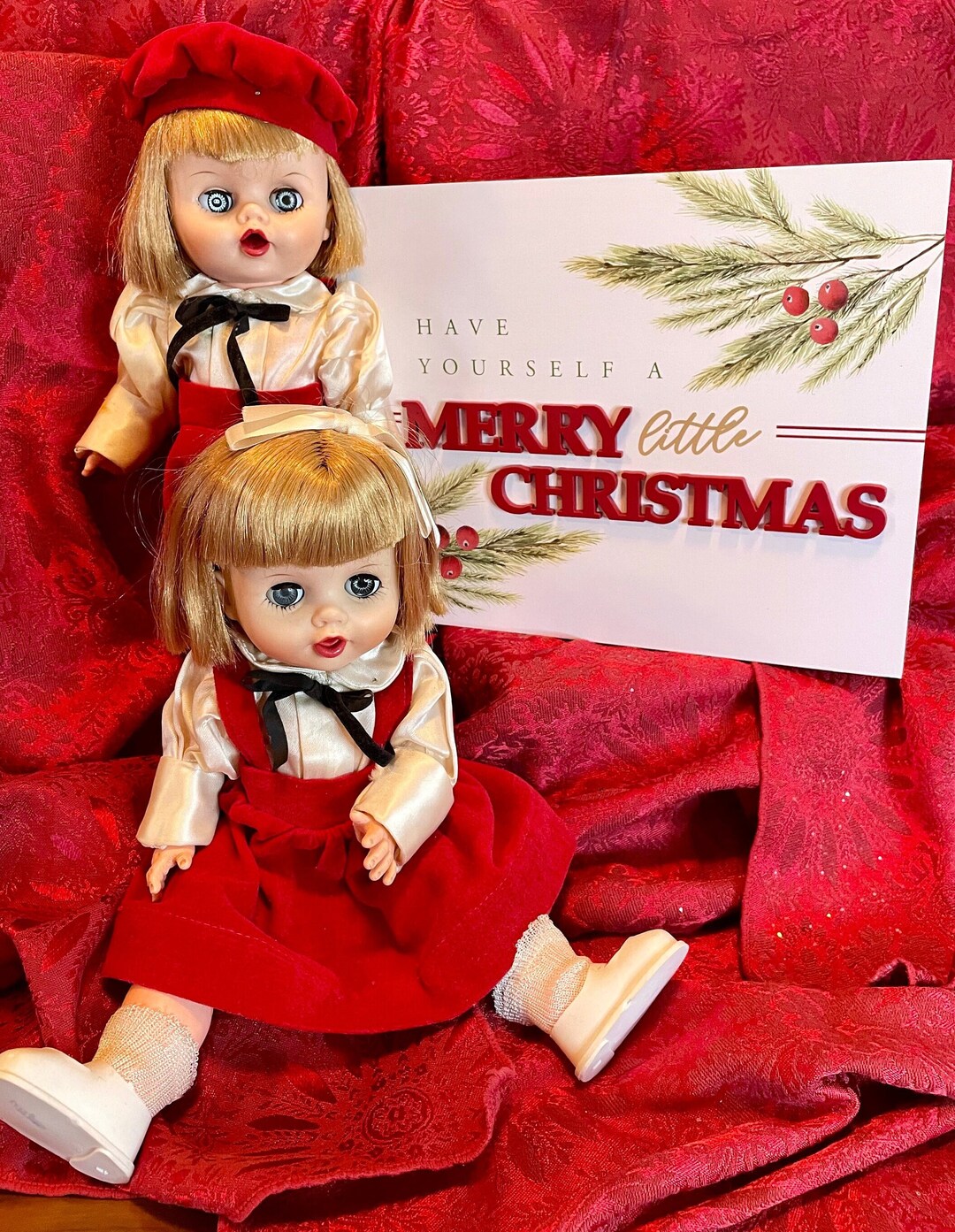 Vintage Christmas Dolls uneeda Jack N Jill Set 1950s Etsy