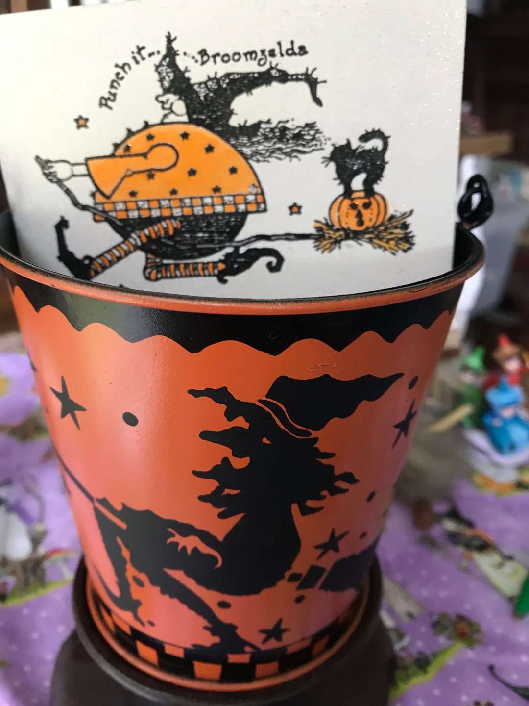 Vintage Metal Halloween Trick or Treat Bucket Etsy