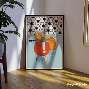 Cocktail Poster – Leinwanddruck „Spritz“ – Retro Pop Art Wanddekoration – Aperitivo Küchendruck – Farbenfrohes Bar-Kunstwerk – TheWallStudio