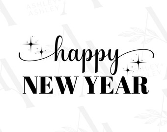 Feliz Ano Novo SVG PNG, Ano Novo 2023, Arquivo de Corte de Ano Novo, Download Digital de Ano Novo, Cricut