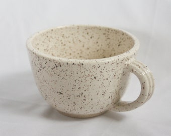 Handmade Speckled Teacup Mug | Wheel Thrown Mug, White Mug with Speckles, Gift, Ceramic Mug, Pottery Mug, Mug, White Mug