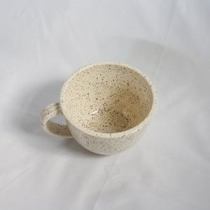 Handmade Speckled Teacup Mug Wheel Thrown Mug, White Mug with Speckles, Gift, Ceramic Mug, Pottery Mug, Mug, White Mug image 2