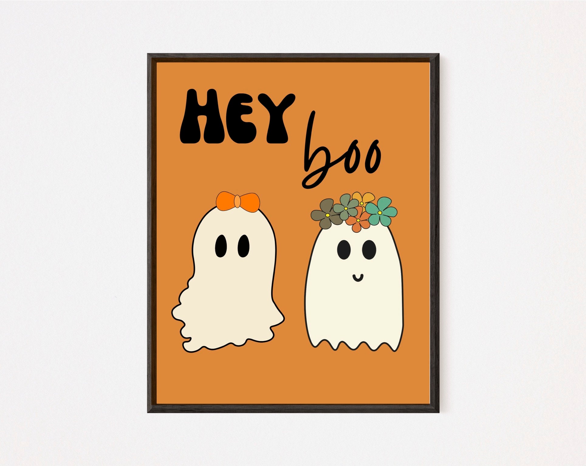 Impressão em tela, arte de parede, desenho de Halloween Boo Ghost