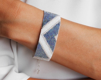Women's beaded bracelet, miyuki beaded woven bracelet, gift for her