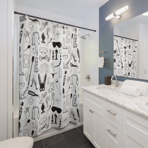 Naughty Toys Shower Curtain, Funny Shower Curtain, Naughty Home Decor, Sex Toys Print, Funky Home Decor