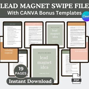 Health and Wellness Lead Magnet, Lead Magnet Kit, Editable Canva Template, Wellness Guide, Digital Checklist Guide