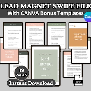 Lead Magnet Kit, Editable Canva Template, Health and Wellness Lead Magnet, Wellness Guide, Digital Checklist Guide