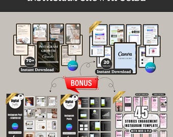 Instagram Growth Guide, Master Resell Rights, Digital Social Media Growth, Instagram Template, Done for You Guide, Instant Download