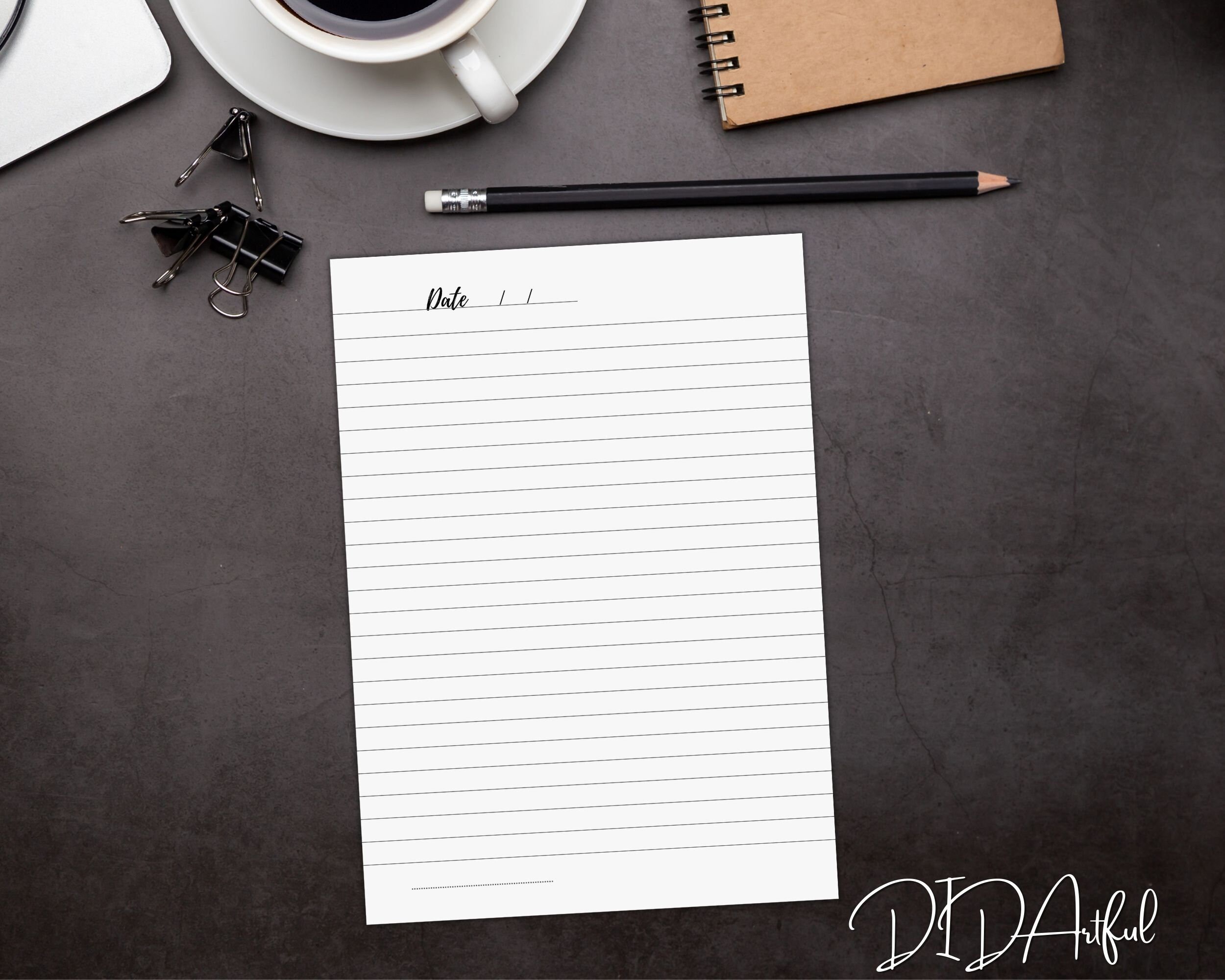 Printable Lined Paper Sheets, Instant Download, Writing Paper, Wide ...