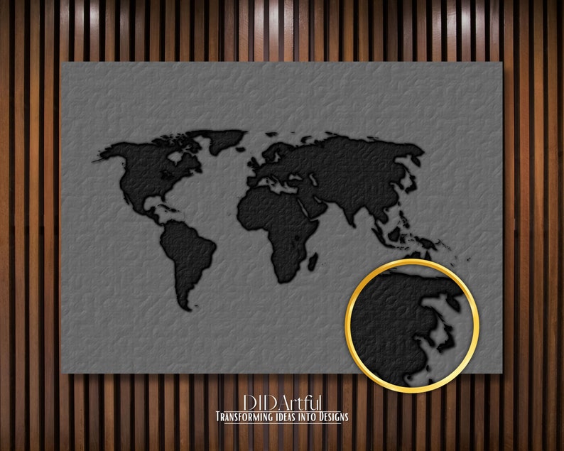 World Map Poster, Digital Print Detailed Textured World Map, Travel ...
