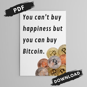 Bitcoin Crypto Investment Poster / cryptocurrency mural as decoration for home, office or as a gift / as a digital PDF download!