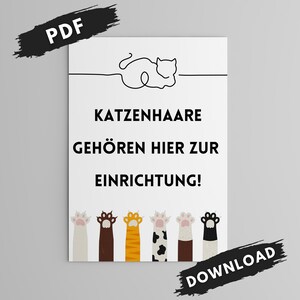 Funny cat sayings poster / pet typography mural as a decoration for the home or as a gift / as a digital PDF download!