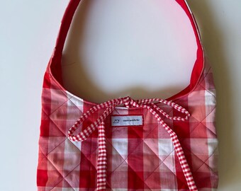 Handmade Red Gingham Tote bag