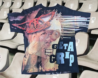 Vintage 1993 Aerosmith &quot;Get A Grip&quot; AOP T-Shirt Size:XL