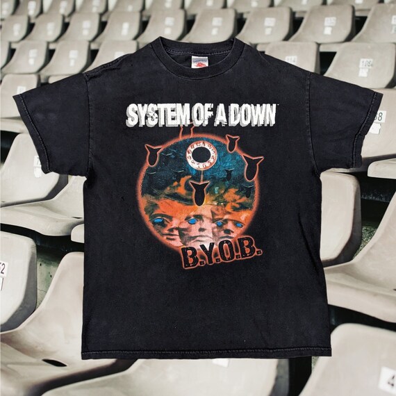 Vintage Y2K System Of A Down BYOB T-Shirt Größe: M Grunge 