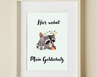 Here lives my pot of gold - printable poster / placard, digital download