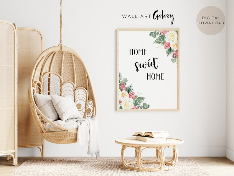 Home Sweet Home PRINTABLE Wall Art, Entryway Wall Decor, Room Decor ...
