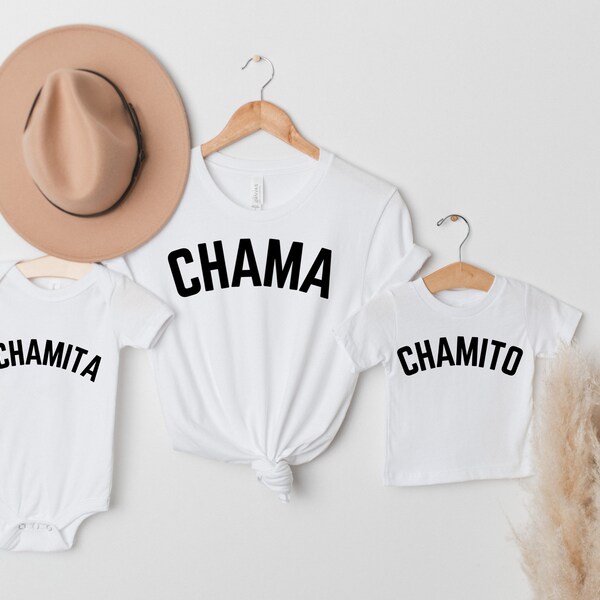 Spanish Family Matching Onesies, Toddler T-Shirts, or Adult T-Shirts, Chamo, Chama, Chamito, or Chamita