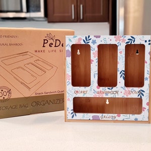 Sandwich Bag Organizer, FREE SHIPPING, Kitchen Organizer, Plastic Bag Storage, Storage Bag Organizer, Drawer Organizer, Gift for Mom