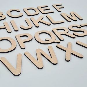 Wooden Alphabet Set • Wood Letters A-Z & Movable Alphabet • DIY letter crafts • Home Decor letters • Craft Letters • Montessori wood letters