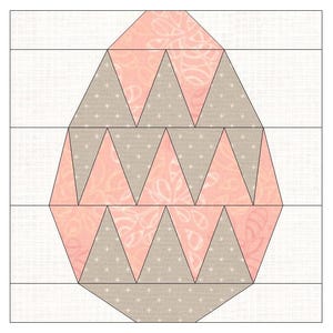 FPP Sewing Pattern - Easter Egg, Easter, Egg, quilt block pattern, beginner quilt, Foundation Paper Piecing, beginner sewing, starter block