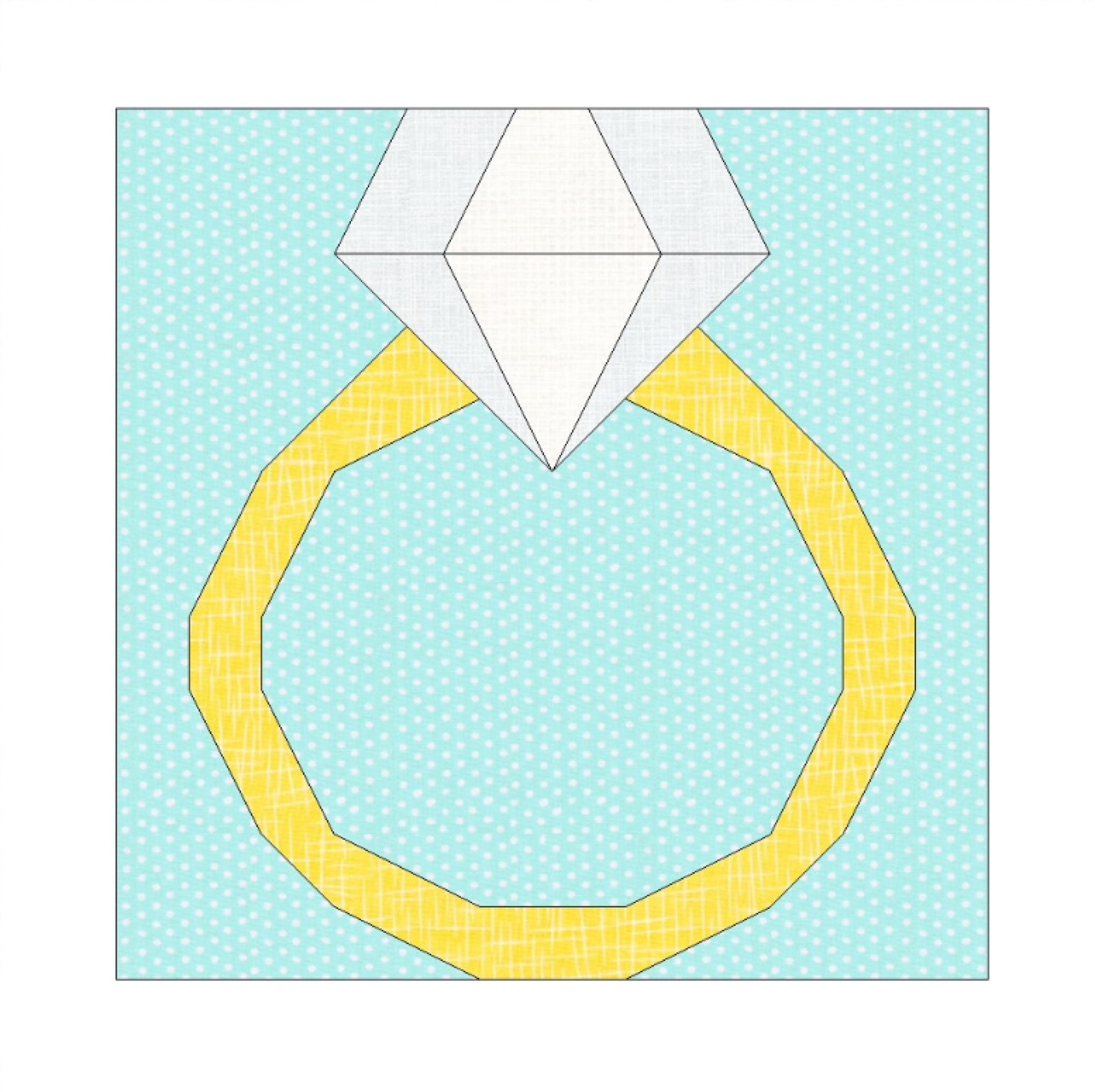 Diamond Ring Quilt Block Sewing Pattern PDF, Download, Quilt, Instant