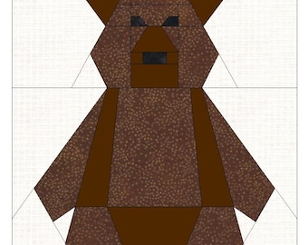 Patrón de costura FPP: oso, osito de peluche, huevo, patrón de bloque de edredón, edredón para principiantes, patchwork de papel base, costura para principiantes, bloque de inicio